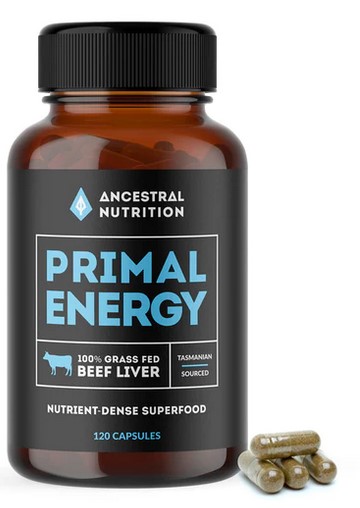 Ancestral Nutrition Primal Energy 100% Grass Fed Beef Liver Capsules Ancestral Nutrition Primal Energy 100% Grass Fed Beef Liver Capsules