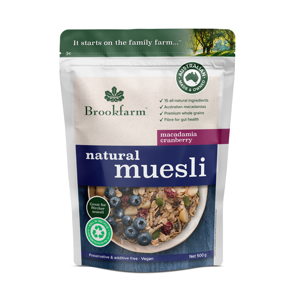 Brookfarm Natural Muesli Cranberry Macadamia