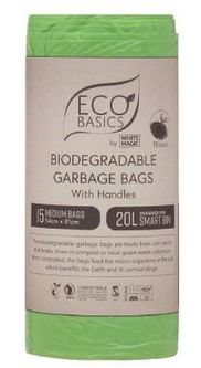 Eco Basics by White Magic Biodegradable Garbage Bags with Handles Eco Basics by White Magic Biodegradable Garbage Bags with Handles