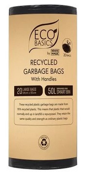 Eco Basics by White Magic Recycled Garbage Bags with Handles Eco Basics by White Magic Recycled Garbage Bags with Handles
