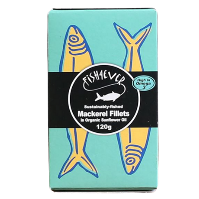 Fish4Ever Mackerel Fillets in Organic Sunflower Oil Fish4Ever Mackerel Fillets in Organic Sunflower Oil