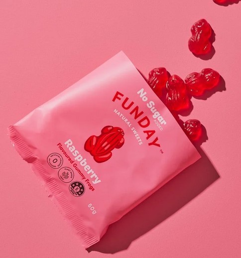 Funday Natural Sweets Raspberry Flavoured Gummy Frogs Funday Natural Sweets Raspberry Flavoured Gummy Frogs