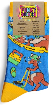 Funky Sock Co Working Kangaroos Bamboo Socks Funky Sock Co Working Kangaroos Bamboo Socks