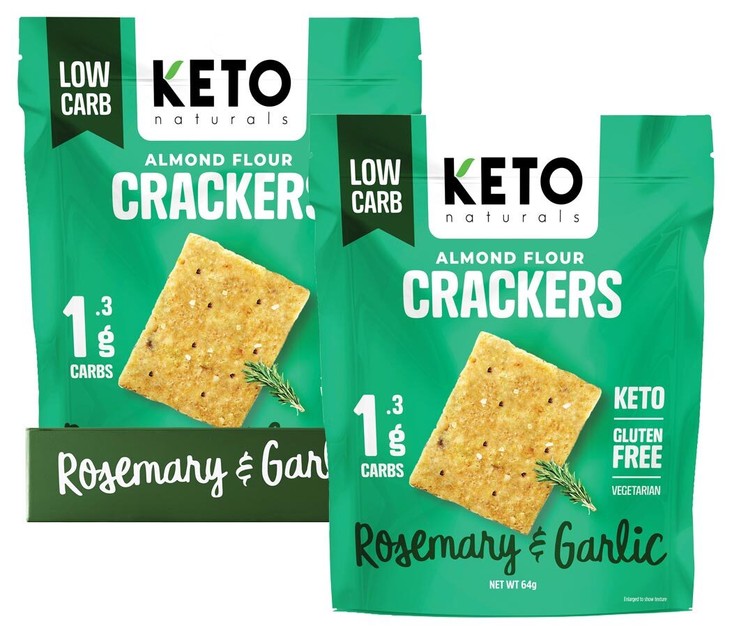 Keto Naturals Almond Flour Keto Crackers Rosemary & Garlic Keto Naturals Almond Flour Keto Crackers Rosemary & Garlic