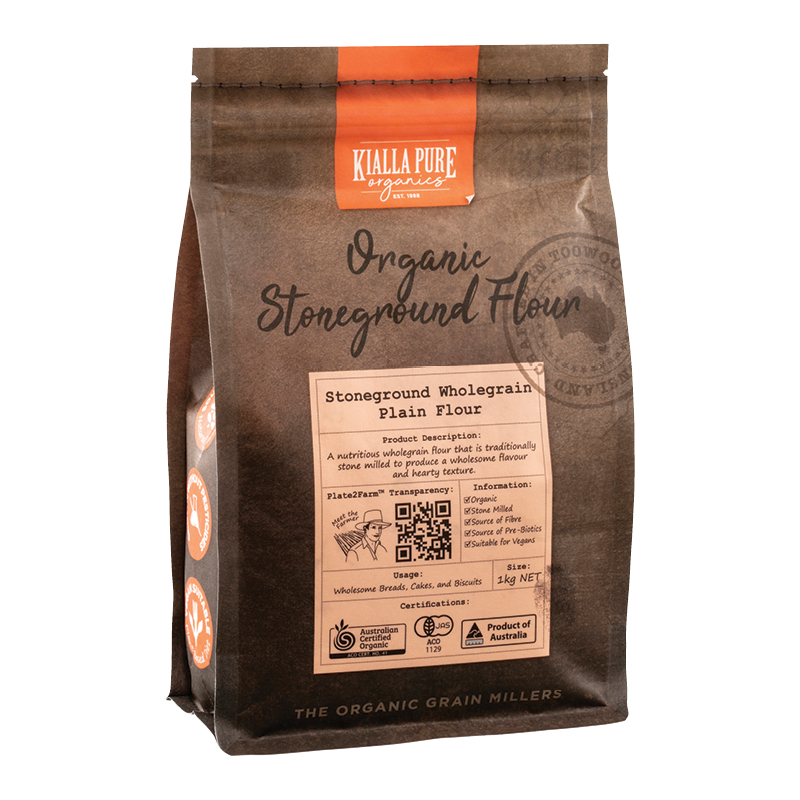 Kialla Organic Stoneground Wholegrain Plain Flour