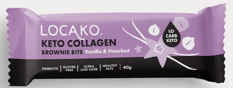 Locako Keto Collagen Brownie Bite Vanilla & Hazelnut Bar Locako Keto Collagen Brownie Bite Vanilla & Hazelnut Bar