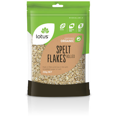 Lotus Certified Organic Rolled Spelt Flakes Lotus Certified Organic Rolled Spelt Flakes