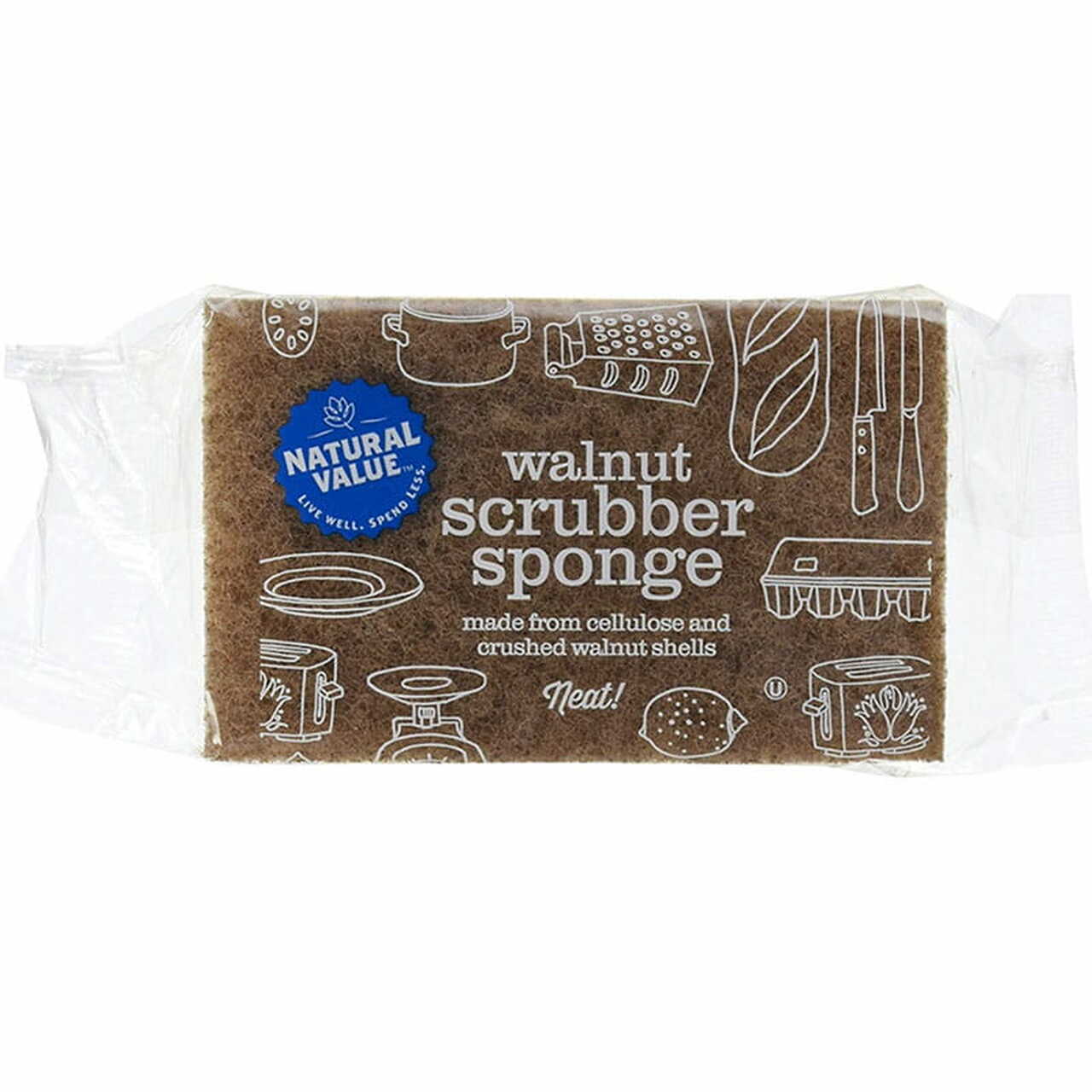 Natural Value Walnut Scrubber Sponge Natural Value Walnut Scrubber Sponge