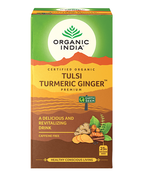 Organic India Certified Organic Tulsi Turmeric Ginger Tea Organic India Certified Organic Tulsi Turmeric Ginger Tea
