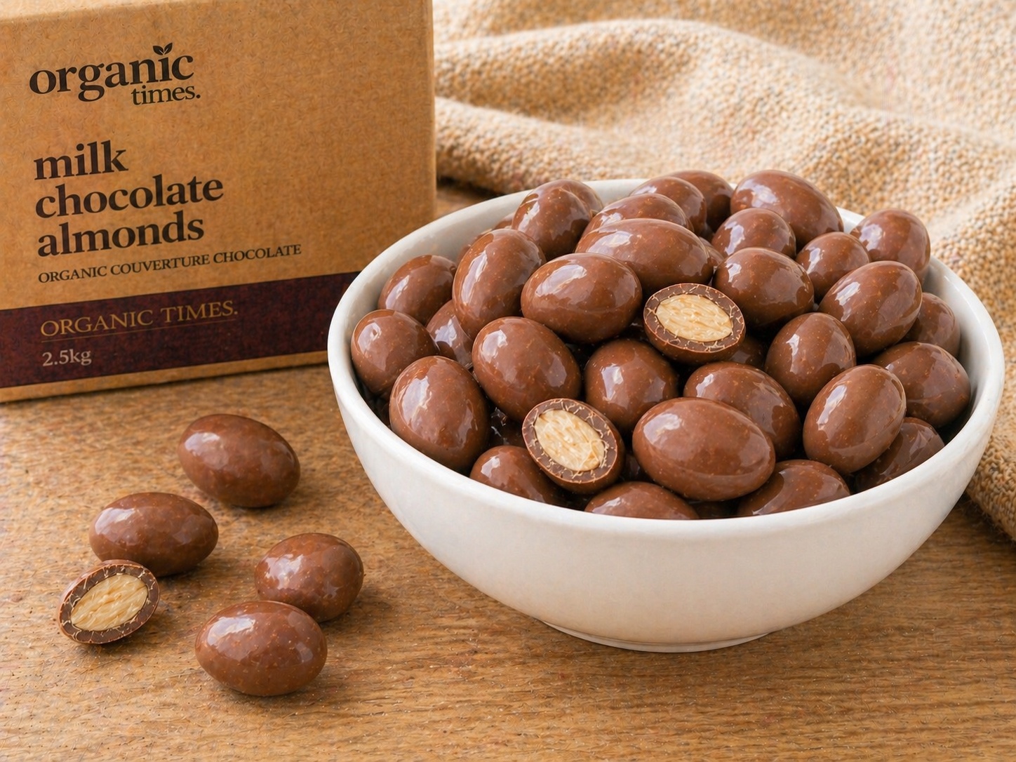 Vive Bulk Organic Times Milk Chocolate Almonds