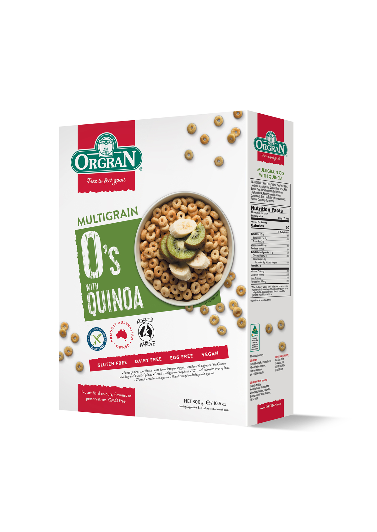 Orgran Gluten Free Multigrain O's with Quinoa Cereal Orgran Gluten Free Multigrain O's with Quinoa Cereal