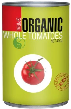 Spiral Foods Organic Whole Tomatoes 