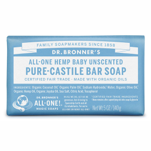 Dr Bronner's All-One Hemp Baby Unscented Pure-Castile Bar Soap