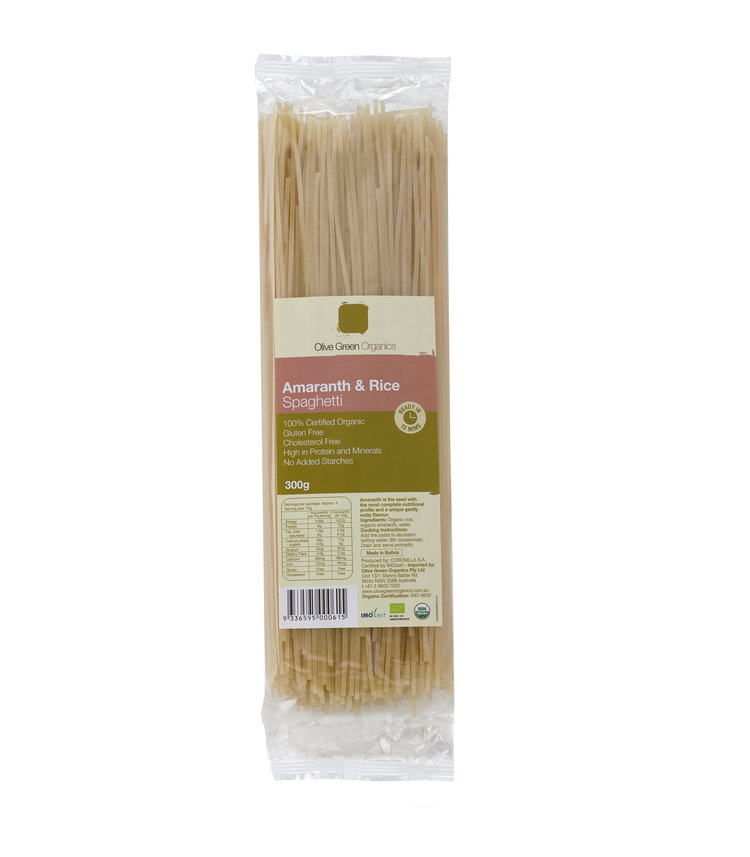 Olive Green Organics Amaranth & Rice Spagehetti 