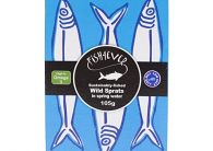 Fish 4 Ever Sustainably-Fished Wild Spratts (Scottish Brisling) Sardines in Spring Water